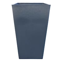 Tall Square Silver Outdoor Planter, 21"