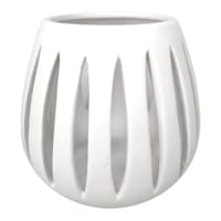 White Ceramic Cutout Vase, 5"