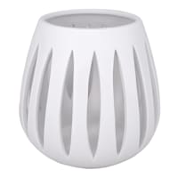 White Cutout Ceramic Vase, 6"