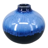 Tracey Boyd Blue Ceramic Vase, 4"