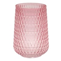 Pink Textured Glass Vase, 7"