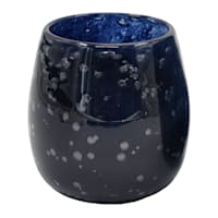 Ty Pennington Navy Blue Oval Glass Vase, 5"