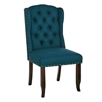 Providence Aahmad Winged Dining Chair, Navy