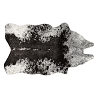 Durango Ivory & Charcoal Faux Cowhide Accent Rug, 3x5