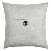 Clayton Grey Button Throw Pillow, 24"