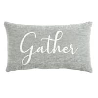 Gather Grey Chenille Oblong Throw Pillow, 14x24