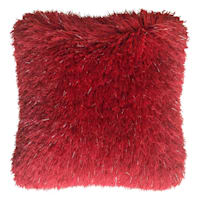 Grant Red Lurex Shag Throw Pillow, 24"