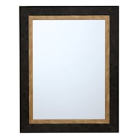 Black & Gold Framed Rectangle Wall Mirror, 22x28