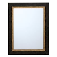 Black & Gold Framed Wall Mirror, 22x28