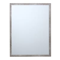 Metallic Woven Textured Framed Rectangle Wall Mirror, 22x28