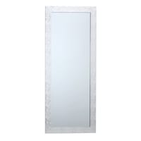 Silver Hexagon Textured Framed Leaner Mirror, 24x58