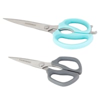 Farberware 2-Piece Comfort Grip Kitchen Scissors, Aqua & Grey