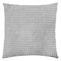 Grey Check Plush Throw Pillow, 18"