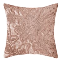 Frannie Pink Floral Embroidered Throw Pillow, 18"