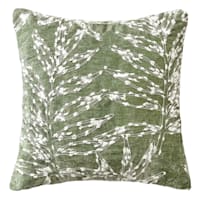 Green Firefly Floral Embroidered Throw Pillow, 18"