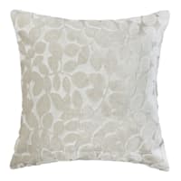 Sasha Ivory Leaves Chenille Throw Pillow, 18"
