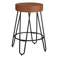 Honeybloom Verona Faux Leather Counter Stool, Cognac
