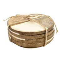 Set of 4 White Triangle Wooden Coasters