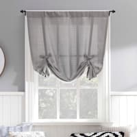 Devin Grey Tie-Up Curtain Panel, 42x36