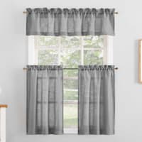 Paige Grey Tier Curtain Panel Set, 64x36