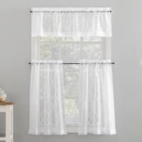 Whitman White Tiered Curtain Panel Set, 54x36