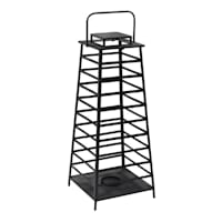 Black Metal Floor Lantern, 35"