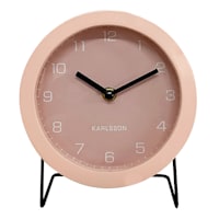 Pink Wooden Round Table Clock, 8"