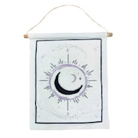 White & Purple Moon Hanging Tapestry Wall Decor, 14x20