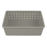 Tiny Dreamers Strap Design Weave Basket, Cool Grey