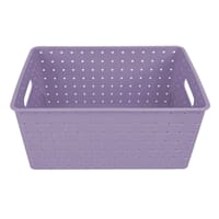 Tiny Dreamers Strap Design Weave Storage Basket, Orchid Petal