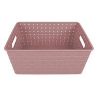 Tiny Dreamers Strap Design Weave Basket, Strawberry Cream