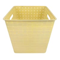 Tiny Dreamers Strap Design Weave Storage Basket, Popcorn Yellow