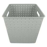 Tiny Dreamers Strap Design Weave Storage Basket, Cool Grey