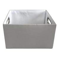 Tiny Dreamers Grey Rectangle Fabric Storage Basket, Large