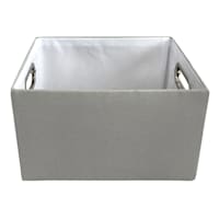 Tiny Dreamers Grey Rectangle Fabric Storage Basket, Medium