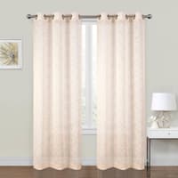 2-Pack Blush Embroidered Scroll Grommet Curtain Panels, 84"