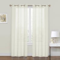 2-Pack Ivory Crushed Sheer Grommet Curtain Panels, 84"
