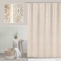 Bronze Printed Metallic Foil Medallion Shower Curtain, 72"