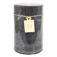 Honeybloom Black Unscented Pillar Candle, 4x6