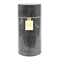 Honeybloom Black Unscented Pillar Candle, 4x8