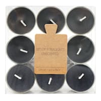 Honeybloom 9-Pack Unscented Tealight Candles, Black