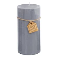 Honeybloom Grey Unscented Pillar Candle, 3x6
