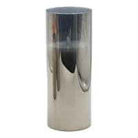 Honeybloom Smoked Grey Glass LED Pillar Candle, 4x10