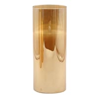 Honeybloom Amber Glass LED Pillar Candle, 4x10