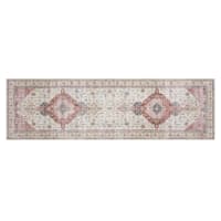 D473) Fenix Red Medallion Chenille Rug