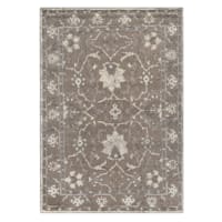 (B803) Antiqua Dark Grey Floral Runner, 2x6