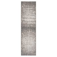 (B812) Laila Ali Firenze Grey & Black Starburst Runner, 2x7