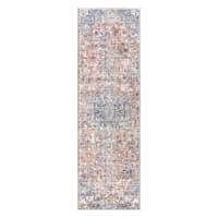 (B811) Amore Rust & Blue Medallion Runner, 2x8