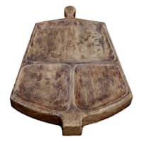Nearly Neutral 3-Section Mango Wood Serving Board