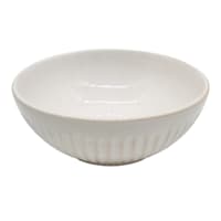 Honeybloom Ribbed White Ceramic Serving Bowl, 10"
